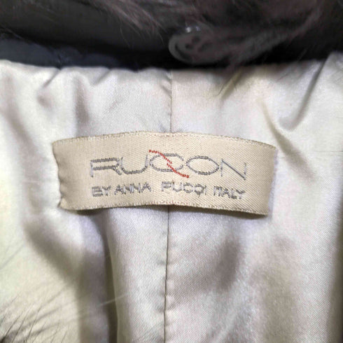 RUCON BY ANNA PUCCI イタリア製 ファーカラー キルティングコート レディース 44