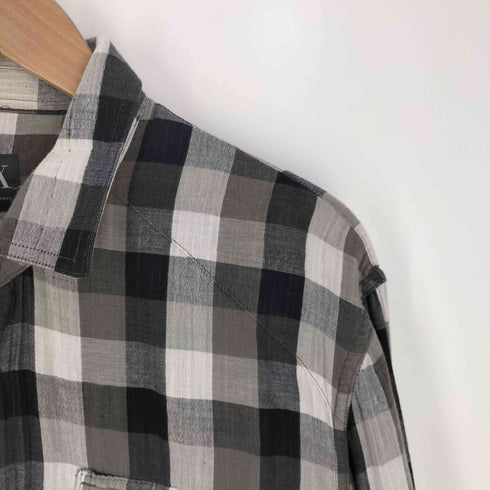 アルマーニエクスチェンジ ARMANI EXCHANGE 裏地ストライプ バッファローチェック ウエスタンシャツ メンズ