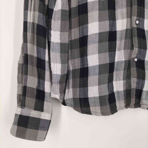 アルマーニエクスチェンジ ARMANI EXCHANGE 裏地ストライプ バッファローチェック ウエスタンシャツ メンズ