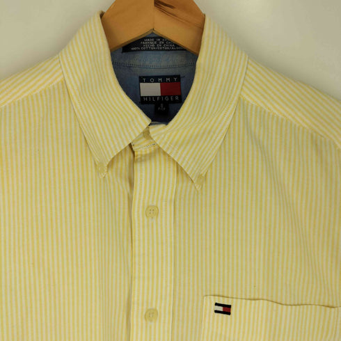 トミーヒルフィガー TOMMY HILFIGER 90S ストライプ 半袖 ボタンダウンシャツ メンズ import:S
