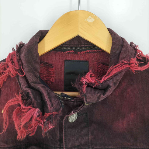 MIDAS ダメージ加工 襟ジップ 4th デニムジャケット Y2K メンズ import:M
