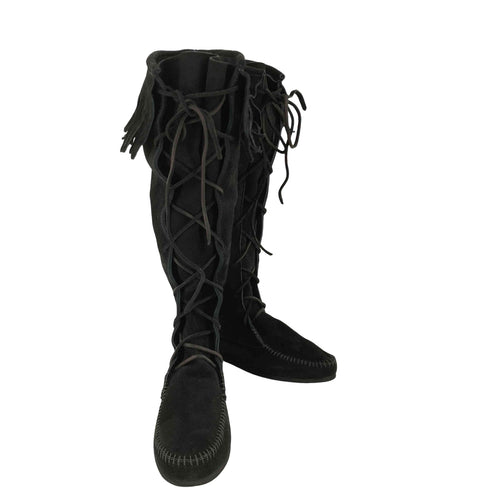 ミネトンカ Minnetonka Front Lace Hardsole Knee Hi Boot レディース US:7