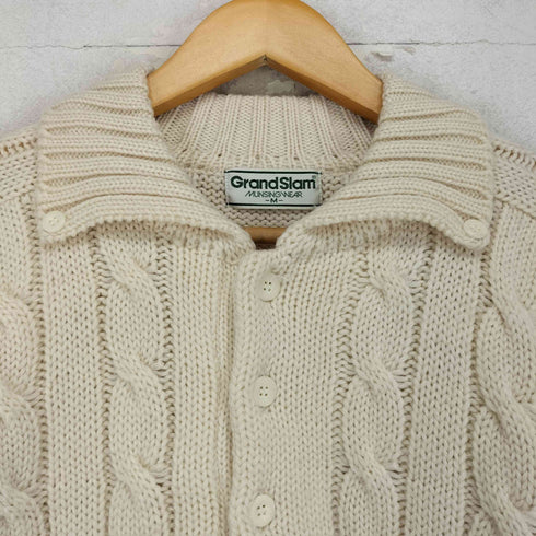 マンシングウェア GRANDSLAM MUNSINGWEAR ロゴ刺繍ケーブルニットポロ メンズ M