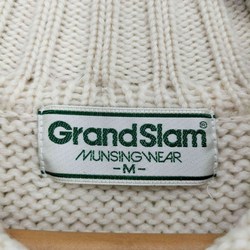 マンシングウェア GRANDSLAM MUNSINGWEAR ロゴ刺繍ケーブルニットポロ メンズ M