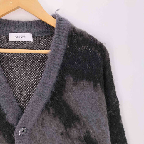 SERACE Loose silhouette abstract shaggy cardigan / ルーズシルエットアブストラクトシャギーカーディガン メンズ JPN:S