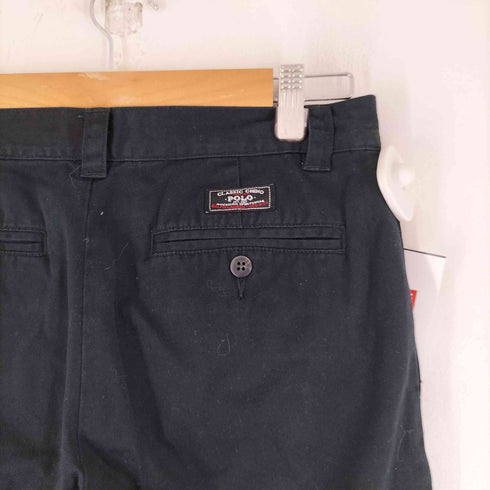 ポロバイラルフローレン Polo by RALPH LAUREN ブラックチノパン ノータック コットンパンツ レディース 18