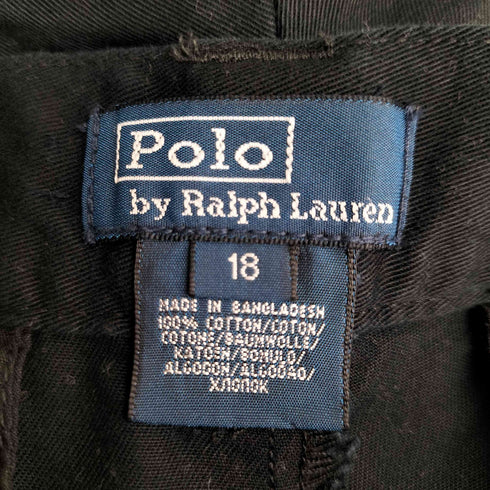 ポロバイラルフローレン Polo by RALPH LAUREN ブラックチノパン ノータック コットンパンツ レディース 18