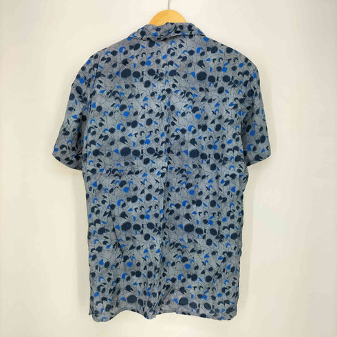 ランバン LANVIN ビスコース100 サメ総柄 開襟シャツ メンズ 38