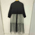 ザラ ZARA シアー チュール ドッキング シャツワンピース レディース import:S