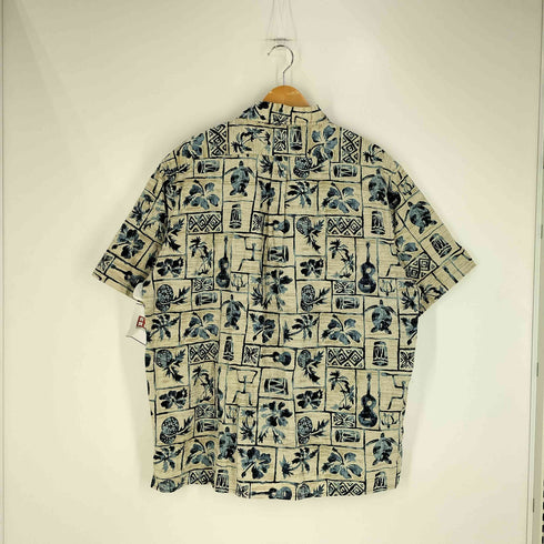 Hilo Hattie スリランカ製 亀 ギター 総柄 コットン アロハシャツ メンズ import:XL