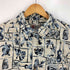 Hilo Hattie スリランカ製 亀 ギター 総柄 コットン アロハシャツ メンズ import:XL
