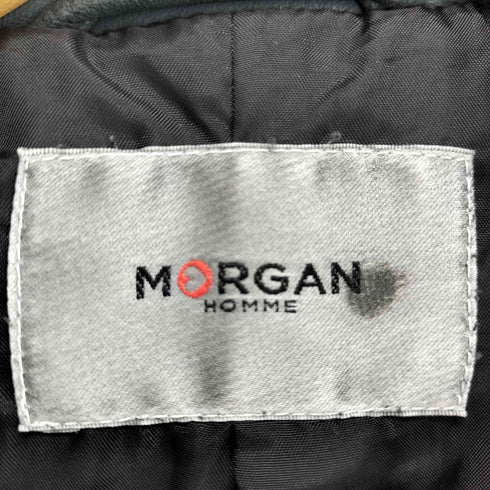 モルガンオム MORGAN HOMME lamb leather山羊革 染加工 シングルライダースジャケット メンズ import:M