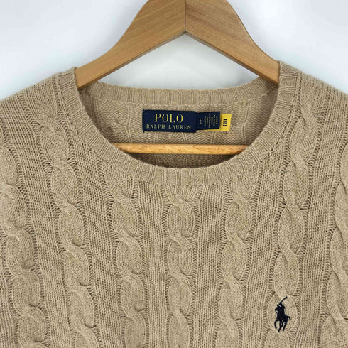 ポロラルフローレン POLO RALPH LAUREN 現行タグ ポニー刺繍 カシミヤ混 ウールケーブルニット メンズ JPN:L