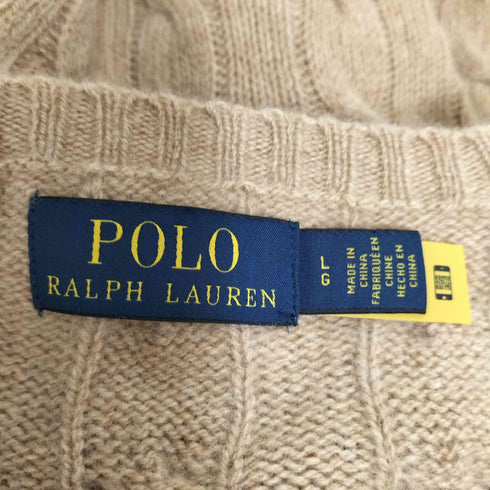 ポロラルフローレン POLO RALPH LAUREN 現行タグ ポニー刺繍 カシミヤ混 ウールケーブルニット メンズ JPN:L