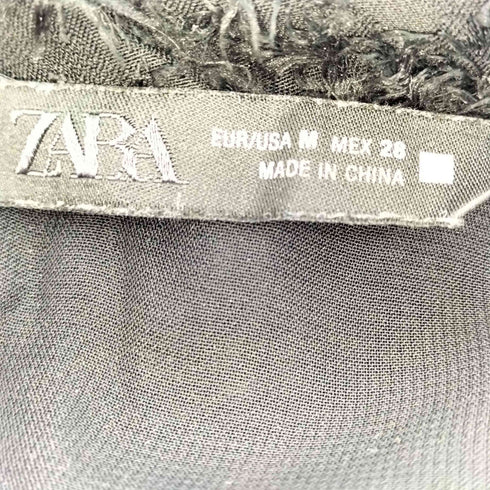 ザラ ZARA フリンジ付き ミディ丈 ワンピース レディース import:M