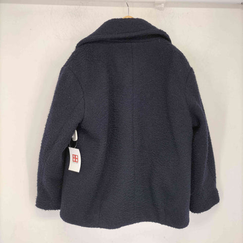 ザラ ZARA フェイクボア ダブルブレスト 金ボタン チェスターコート レディース import:S