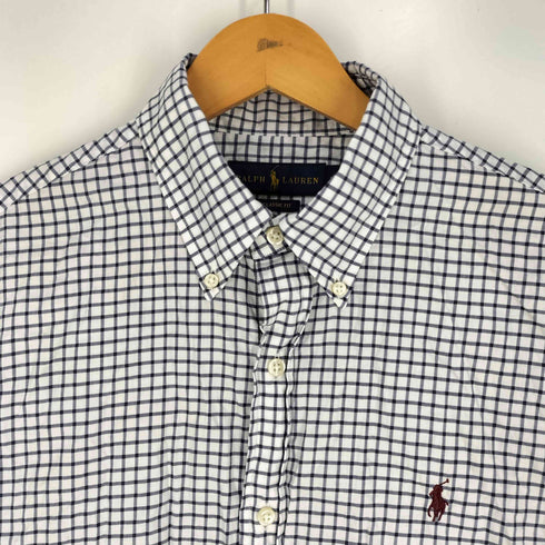 ラルフローレン RALPH LAUREN 現行タグ CLASSIC FIT ポニー刺繍 ボタンダウン チェックシャツ メンズ import:M