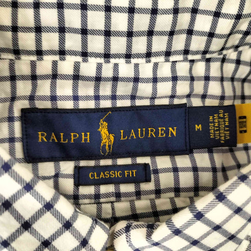 ラルフローレン RALPH LAUREN 現行タグ CLASSIC FIT ポニー刺繍 ボタンダウン チェックシャツ メンズ import:M