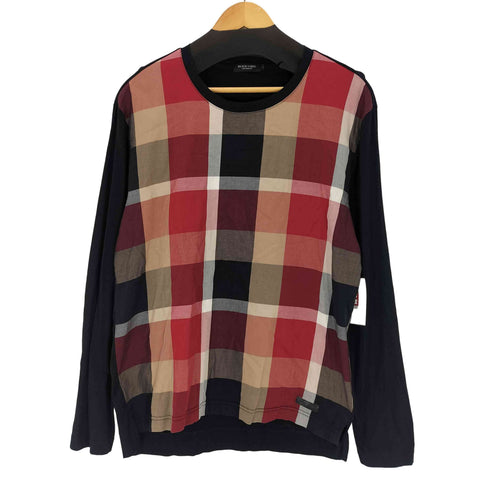 ブラックレーベルクレストブリッジ BLACK LABEL CRESTBRIDGE フロントチェック L/S クルーネックTシャツ メンズ import:L