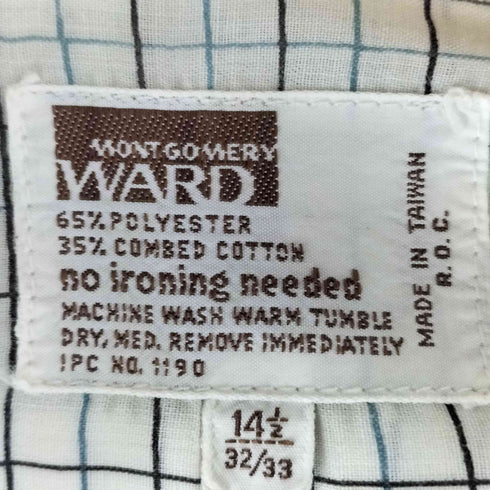 モンゴメリーワード MONTGOMERY WARD 茶タグ コットンポリ ロングスリーブシャツ メンズ 14 1/2