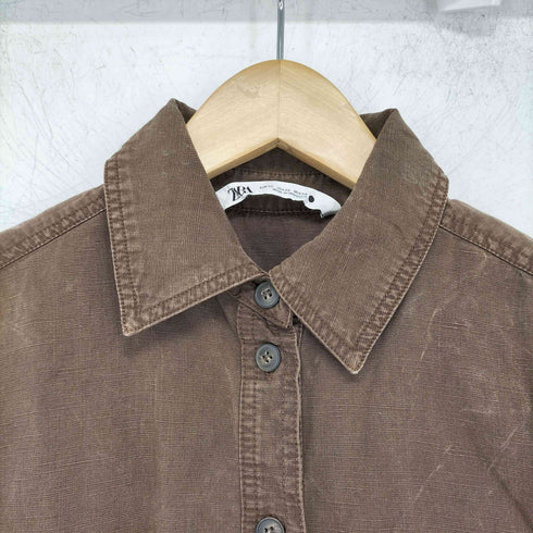 ザラ ZARA ヴィンテージ加工 ショートスリーブ デニムシャツ レディース import:XS