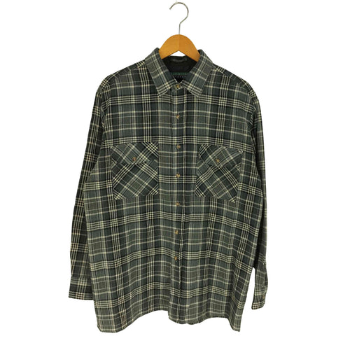 CLAYBROOKE OUTDOORS 90~00s ウクライナ製 ウール混 アクリル チェック ネルシャツ メンズ import:L