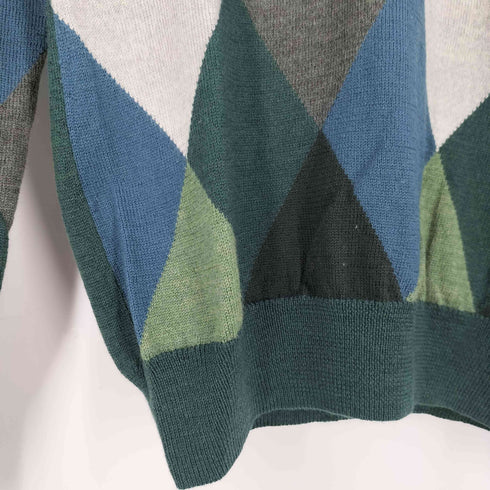 ラコステ LACOSTE ロゴ刺繍 ウール アーガイルVネックニット レディース EUR:40