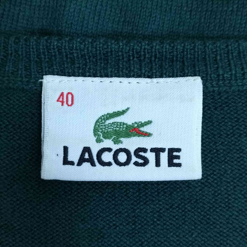 ラコステ LACOSTE ロゴ刺繍 ウール アーガイルVネックニット レディース EUR:40
