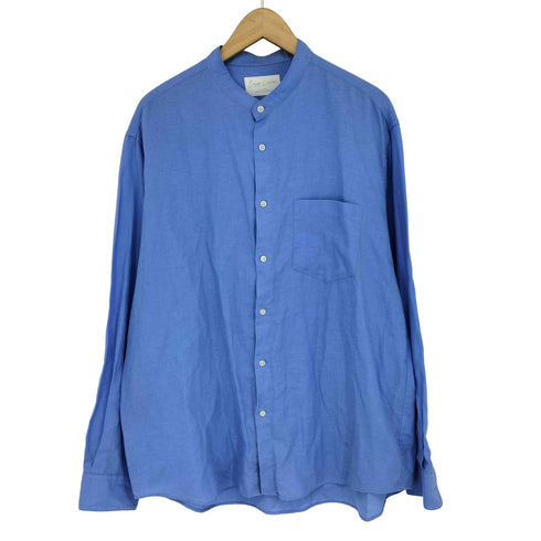 ユナイテッドアローズグリーンレーベルリラクシング UNITED ARROWS green label relaxing イージーリネン ジャストルーズ バンドカラーシャツ メンズ JPN:L