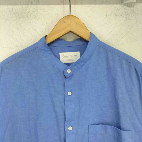 ユナイテッドアローズグリーンレーベルリラクシング UNITED ARROWS green label relaxing イージーリネン ジャストルーズ バンドカラーシャツ メンズ JPN:L