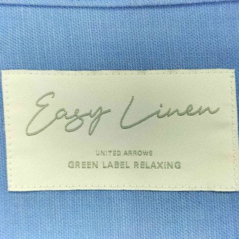 ユナイテッドアローズグリーンレーベルリラクシング UNITED ARROWS green label relaxing イージーリネン ジャストルーズ バンドカラーシャツ メンズ JPN:L