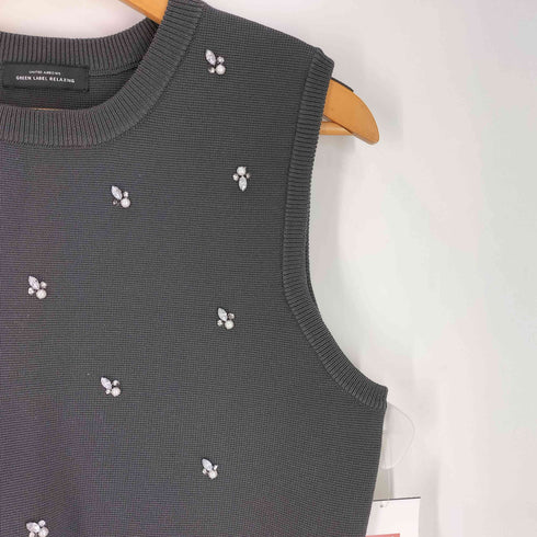 ユナイテッドアローズグリーンレーベルリラクシング UNITED ARROWS green label relaxing ドットビジュー ニット ベスト ―ウォッシャブル― レディース
