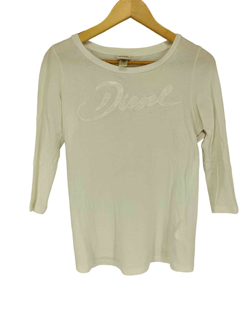 ディーゼル DIESEL フロント刺繍七分袖カットソー Y2K レディース S