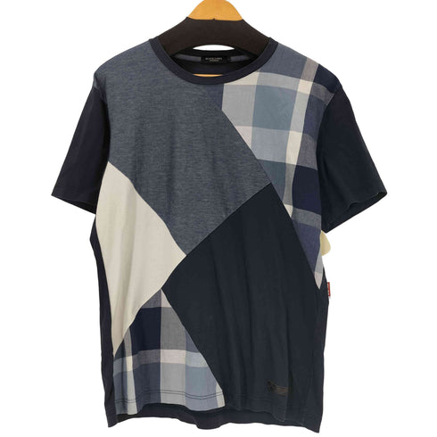 ブラックレーベルクレストブリッジ BLACK LABEL CRESTBRIDGE チェックパッチワーククルーネックTシャツ メンズ import:L