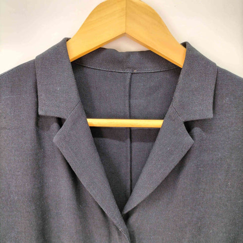 ランバン LANVIN 麻 リネン混 比翼 シャツ ジャケット レディース EUR:42