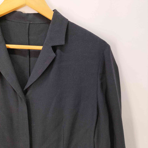 ランバン LANVIN 麻 リネン混 比翼 シャツ ジャケット レディース EUR:42