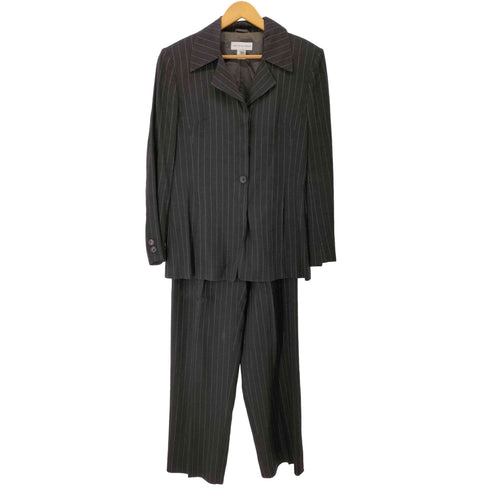 サックスフィフスアベニュー SAKS FIFTH AVENUE ピンストライプ リネン混 4B テーラードジャケット スラックス セットアップ レディース 6