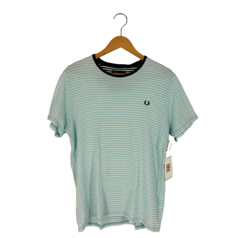 フレッドペリー FRED PERRY ロゴ刺繍 ボーダー S/S クルーネックTシャツ メンズ import:M