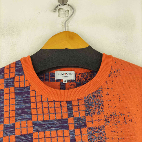 ラバンスポーツ LANVIN SPORT チェック柄 クルーネックセーター レディース JPN:40