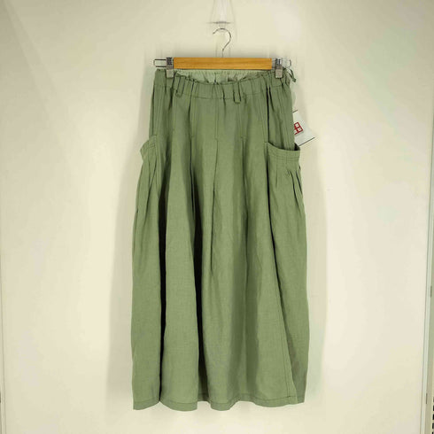 コットンハウスアヤ Cotton House Aya リネン100% カンガルーポケット タック フレアスカート レディース JPN:M