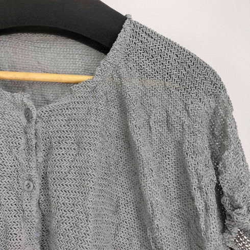 ミーイッセイミヤケ me ISSEY MIYAKE 14AW ネット半袖カーディガン レディース ONE SIZE