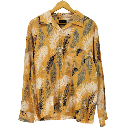 バイグラッドハンド BY GLADHAND 24SS PEACOCK QUILL - L/S SHIRTS ピーコッククイル 総柄デザイン オープンカラー 長袖シャツ メンズ JPN:M