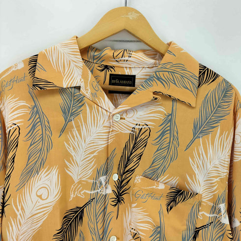 バイグラッドハンド BY GLADHAND 24SS PEACOCK QUILL - L/S SHIRTS ピーコッククイル 総柄デザイン オープンカラー 長袖シャツ メンズ JPN:M