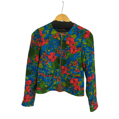 ザラ ZARA 花柄 ブルゾンジャケット レディース import:XS
