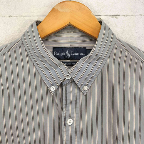 ラルフローレン RALPH LAUREN SLIM FIT ポニー刺繍 ボタンダウンシャツ メンズ import:M