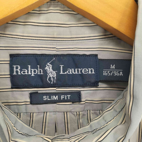 ラルフローレン RALPH LAUREN SLIM FIT ポニー刺繍 ボタンダウンシャツ メンズ import:M