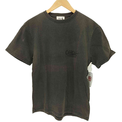 オールドクロウ OLD CROW ワンポイントロゴプリント フェード クラックデザイン クルーネック半袖Tシャツカットソー メンズ JPN:M