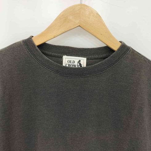 オールドクロウ OLD CROW ワンポイントロゴプリント フェード クラックデザイン クルーネック半袖Tシャツカットソー メンズ JPN:M