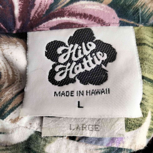 hilo hattie ハワイ製 コットンレーヨン オープンカラーアロハシャツ メンズ import:L