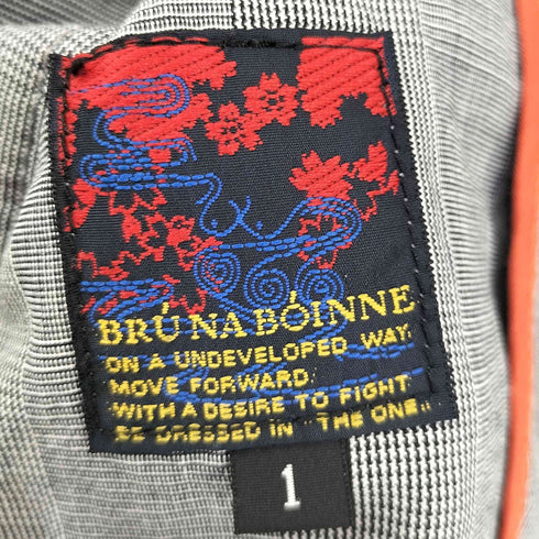 ブルーナボイン BRU NA BOINNE チェック ハイネックジップアップジャケット ショーツ セットアップ メンズ 1
